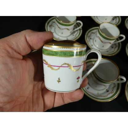 Haviland Vieux Paris vert, service à café pour 12 personnes, porcelaine Limoges – Image 4