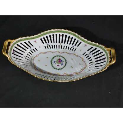 Haviland Vieux Paris vert, coupe corbeille à fruits centre de table porcelaine Limoges – Image 2