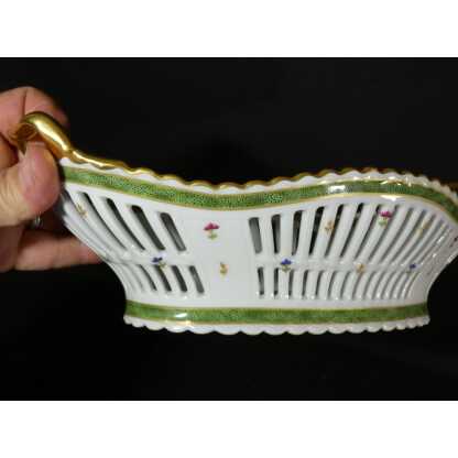 Haviland Vieux Paris vert, coupe corbeille à fruits centre de table porcelaine Limoges – Image 6