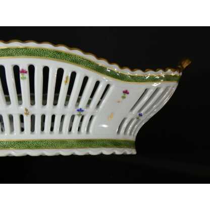Haviland Vieux Paris vert, coupe corbeille à fruits centre de table porcelaine Limoges – Image 5