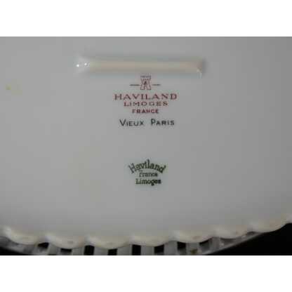 Haviland Vieux Paris vert, coupe corbeille à fruits centre de table porcelaine Limoges – Image 4