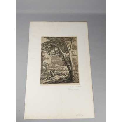 La Fuite de Corisca, ca. 1695 - 1705 par Richard Van Orley, gravure à l'eau forte époque XVII è – Image 2