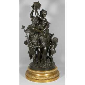 Important Groupe En Bronze, Bacchanale Musique Et Danse, Schoenewerk Et Delafontaine, XIX ème