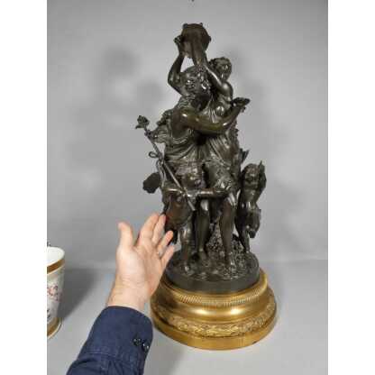 Important Groupe En Bronze, Bacchanale Musique Et Danse, Schoenewerk Et Delafontaine, XIX ème – Image 4