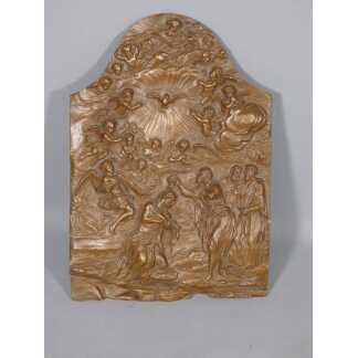 Le baptême du Christ, plaque en cuivre repoussé époque XVIII ème siècle