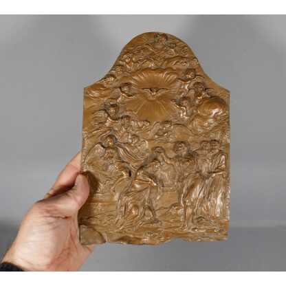 Le baptême du Christ, plaque en cuivre repoussé époque XVIII ème siècle – Image 2