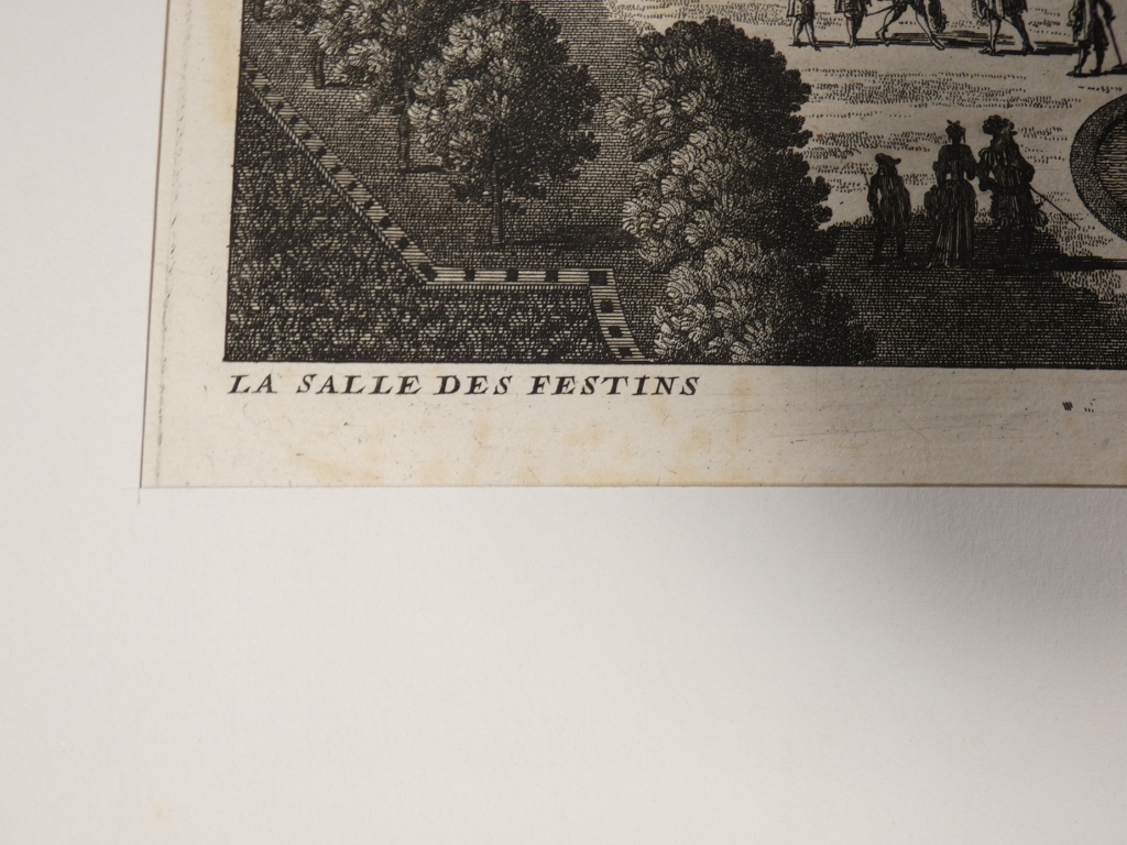 Versailles, La salle des Festins, gravure d'époque XVII ème des jardins par Gabriel Pérelle – Image 8