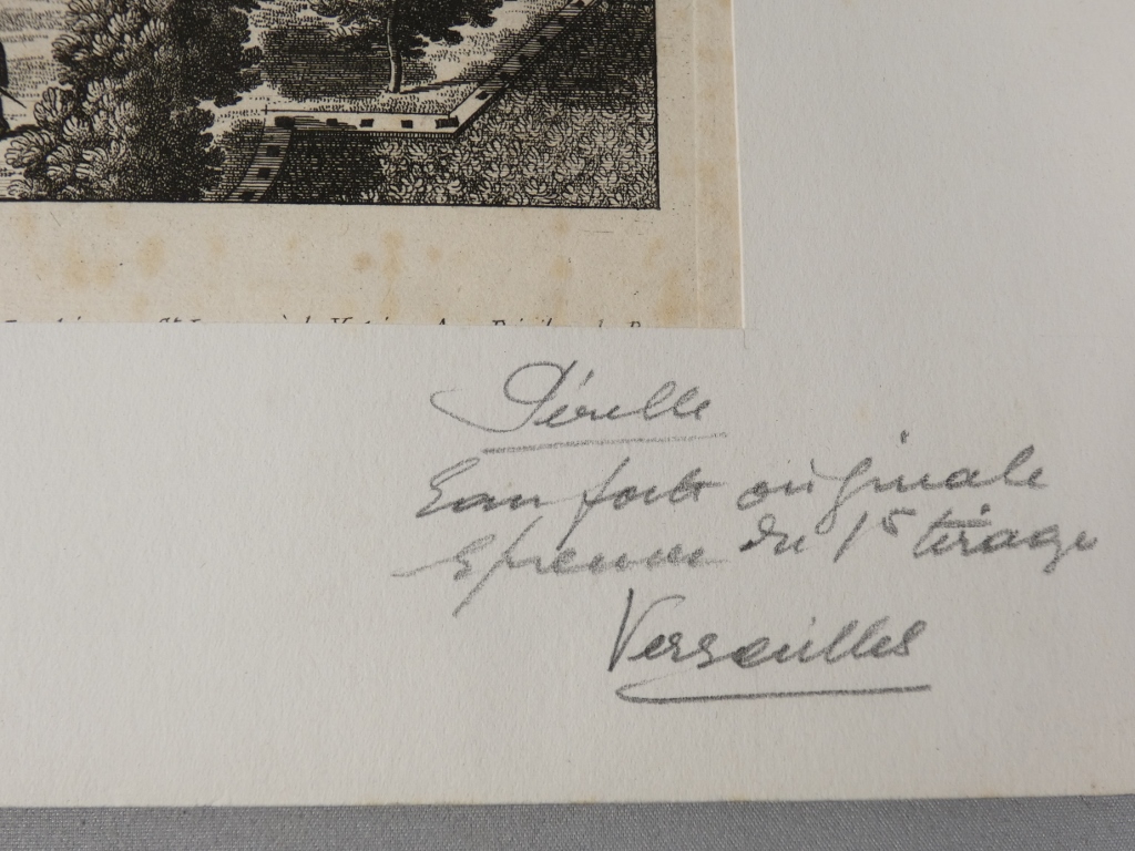 Versailles, La salle des Festins, gravure d'époque XVII ème des jardins par Gabriel Pérelle – Image 7