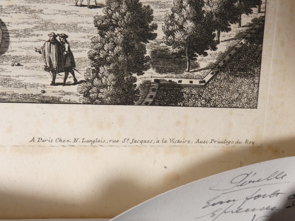 Versailles, La salle des Festins, gravure d'époque XVII ème des jardins par Gabriel Pérelle – Image 6