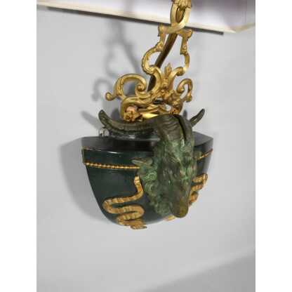 Paire d'appliques aux béliers de style Napoléon III en bois et bronze – Image 6
