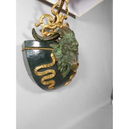 Paire d'appliques aux béliers de style Napoléon III en bois et bronze – Image 8