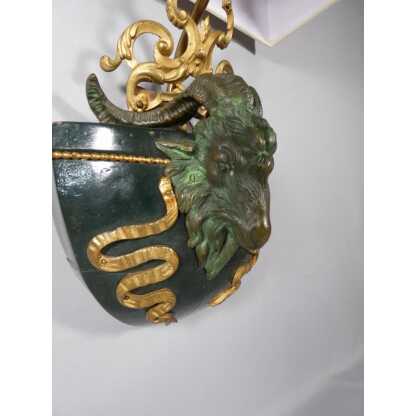 Paire d'appliques aux béliers de style Napoléon III en bois et bronze – Image 10