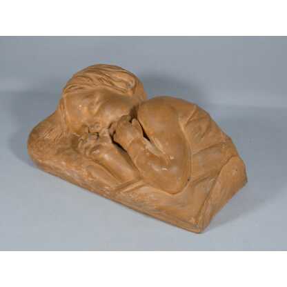 L'enfant endormi par Marcel Bouraine, sculpture en terre cuite – Image 8