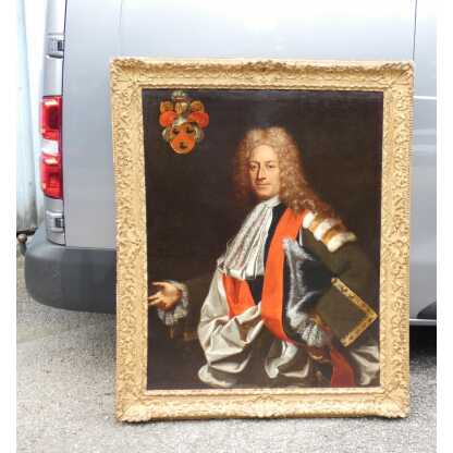 Portrait d'un magistrat de la fin du XVII ème, Gillbert Alexandre de Beausson? cadre doré – Image 4