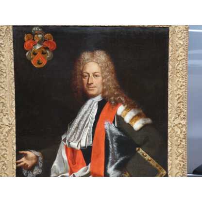 Portrait d'un magistrat de la fin du XVII ème, Gillbert Alexandre de Beausson? cadre doré – Image 5
