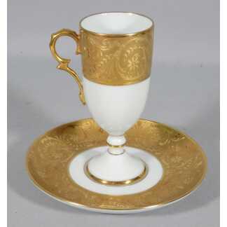 Incrustation d'or, tasse de collection en porcelaine de Limoges