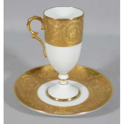 Incrustation d'or, tasse de collection en porcelaine de Limoges