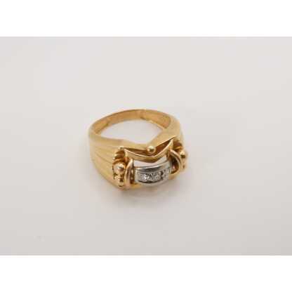 Bague Tank en or massif et diamants, époque 1940 – Image 2
