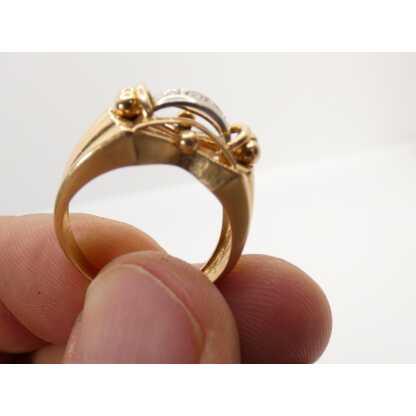 Bague Tank en or massif et diamants, époque 1940 – Image 3
