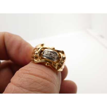 Bague Tank en or massif et diamants, époque 1940 – Image 5