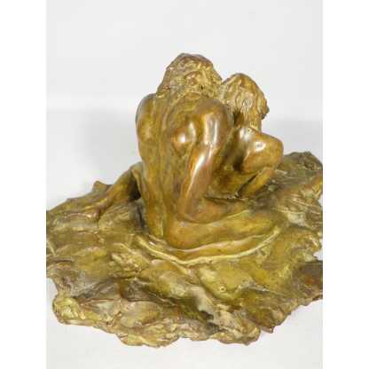 Trois, maternité, sculpture en bronze patiné par Sandrine Clarisse Bertrand, fonte Couffignal – Image 8