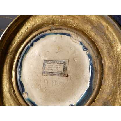 Grande lampe en céramique bleu dégradé et monture en bronze et laiton, époque début XX ème – Image 16