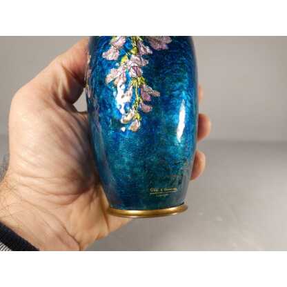 La Glycine, vase en émail émaux de Limoges par Cibot et Thoumieux, début XX ème – Image 8