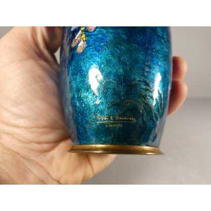 La Glycine, vase en émail émaux de Limoges par Cibot et Thoumieux, début XX ème – Image 5
