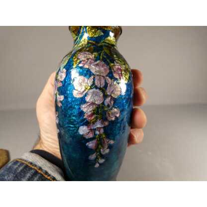 La Glycine, vase en émail émaux de Limoges par Cibot et Thoumieux, début XX ème – Image 6