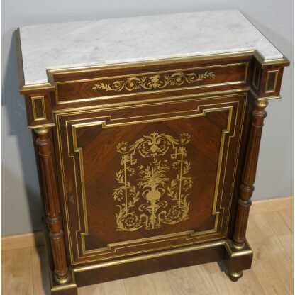 Buffet à hauteur d'appui Napoléon III en palissandre et marqueterie de laiton, XIX è – Image 2
