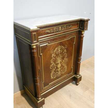 Buffet à hauteur d'appui Napoléon III en palissandre et marqueterie de laiton, XIX è – Image 4