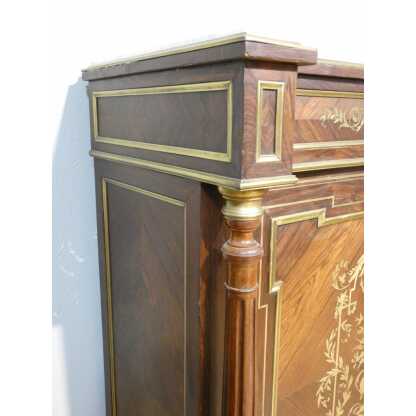Buffet à hauteur d'appui Napoléon III en palissandre et marqueterie de laiton, XIX è – Image 7