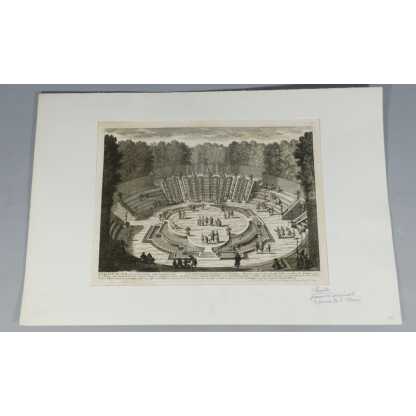 Versailles, La salle du Bal, gravure d’époque XVII ème des jardins par Gabriel Pérelle – Image 2