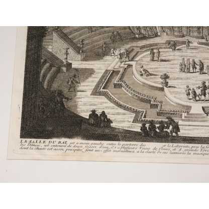 Versailles, La salle du Bal, gravure d’époque XVII ème des jardins par Gabriel Pérelle – Image 5