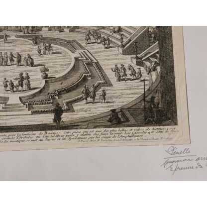Versailles, La salle du Bal, gravure d’époque XVII ème des jardins par Gabriel Pérelle – Image 10