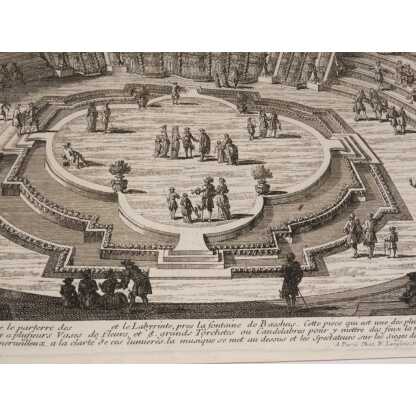 Versailles, La salle du Bal, gravure d’époque XVII ème des jardins par Gabriel Pérelle – Image 8