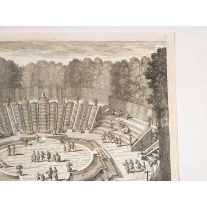 Versailles, La salle du Bal, gravure d’époque XVII ème des jardins par Gabriel Pérelle – Image 4