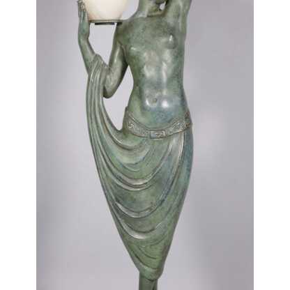 Odalisque, sculpture Art Déco par Fayral, Max Le Verrier et Pierre le Faguay, métal et onyx – Image 12