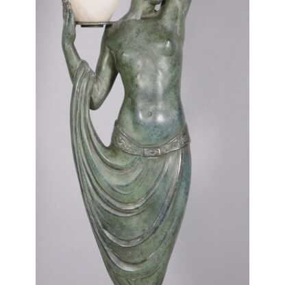 Odalisque, sculpture Art Déco par Fayral, Max Le Verrier et Pierre le Faguay, métal et onyx – Image 8