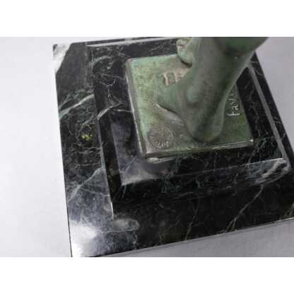 Odalisque, sculpture Art Déco par Fayral, Max Le Verrier et Pierre le Faguay, métal et onyx – Image 13