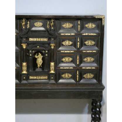 Cabinet italien ou espagnol d'époque XVII ème siècle en ébène, palissandre et bronze – Image 7