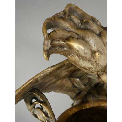 Amphora Austria, très grand vase au cacatoès en céramique, époque fin XIX ème – Image 12