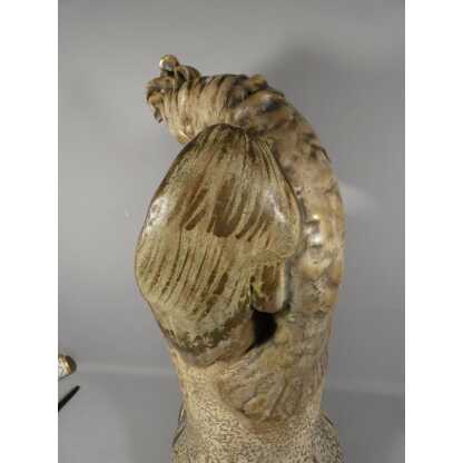 Amphora Austria, très grand vase au cacatoès en céramique, époque fin XIX ème – Image 10