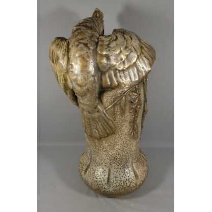 Amphora Austria, très grand vase au cacatoès en céramique, époque fin XIX ème – Image 9