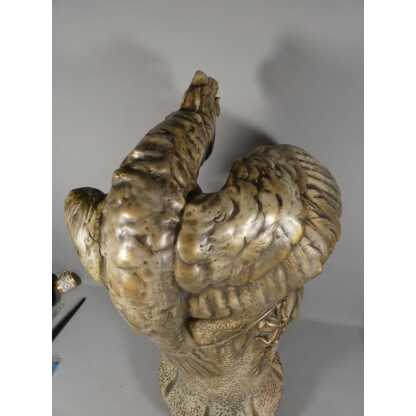 Amphora Austria, très grand vase au cacatoès en céramique, époque fin XIX ème – Image 8