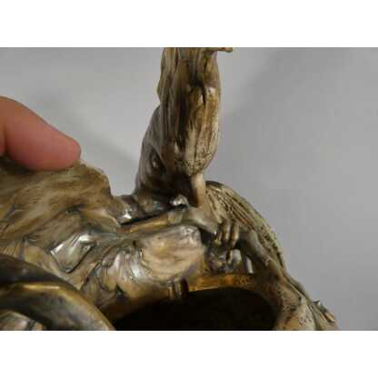 Amphora Austria, très grand vase au cacatoès en céramique, époque fin XIX ème – Image 16