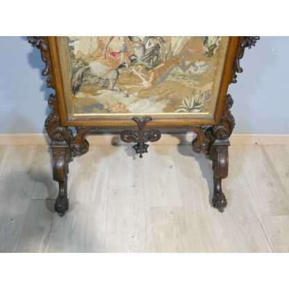 Ecran de cheminée façon paravent en palissandre et tapisserie au petit point, époque XIX ème – Image 15