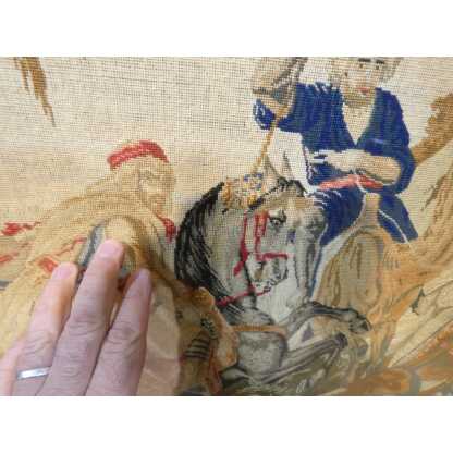 Ecran de cheminée façon paravent en palissandre et tapisserie au petit point, époque XIX ème – Image 7