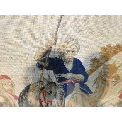 Ecran de cheminée façon paravent en palissandre et tapisserie au petit point, époque XIX ème – Image 6