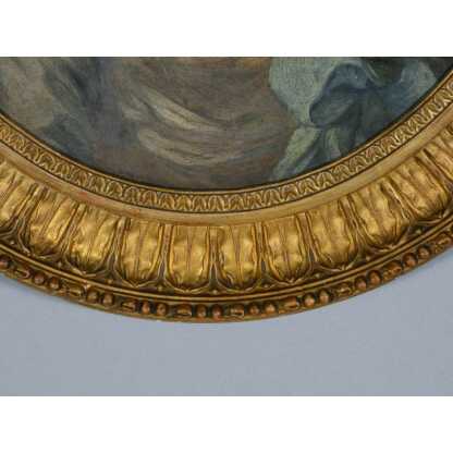 Portrait de jeune femme dans le goût du XVIII ème, huile sur bois époque XIX ème – Image 10
